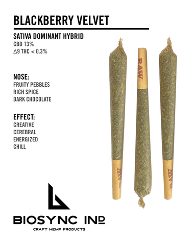 Blackberry Velvet CBD Hemp Flower Pre-Rolls
