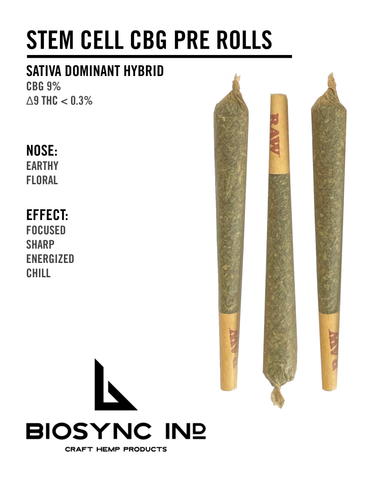 Stem Cell CBG Hemp Flower Pre-Rolls